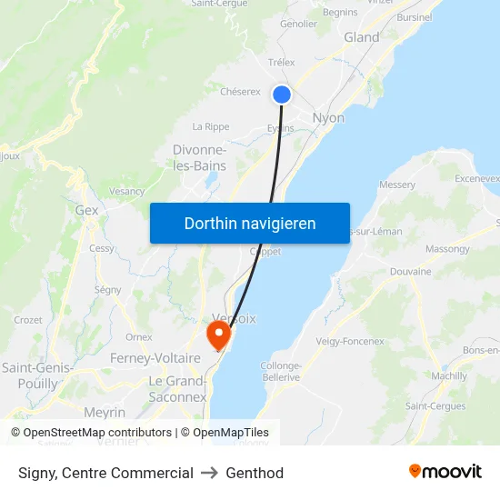 Signy, Centre Commercial to Genthod map