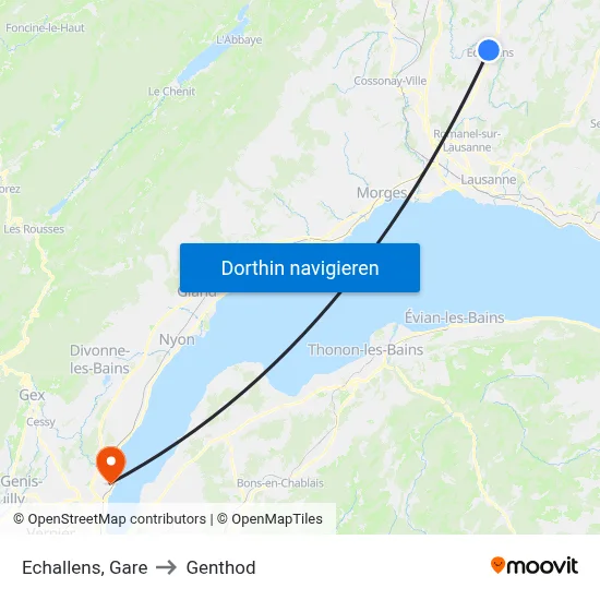 Echallens, Gare to Genthod map