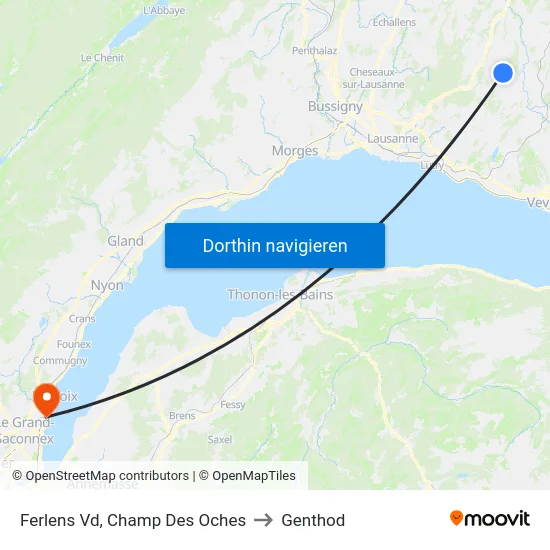 Ferlens Vd, Champ Des Oches to Genthod map