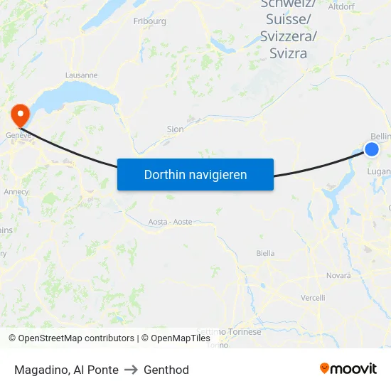 Magadino, Al Ponte to Genthod map