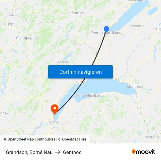 Grandson, Borné Nau to Genthod map