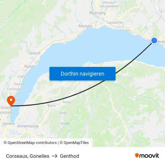 Corseaux, Gonelles to Genthod map