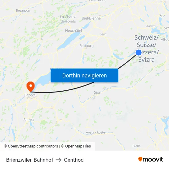 Brienzwiler, Bahnhof to Genthod map