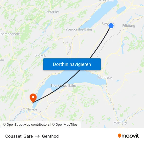 Cousset, Gare to Genthod map