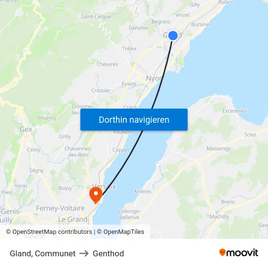 Gland, Communet to Genthod map