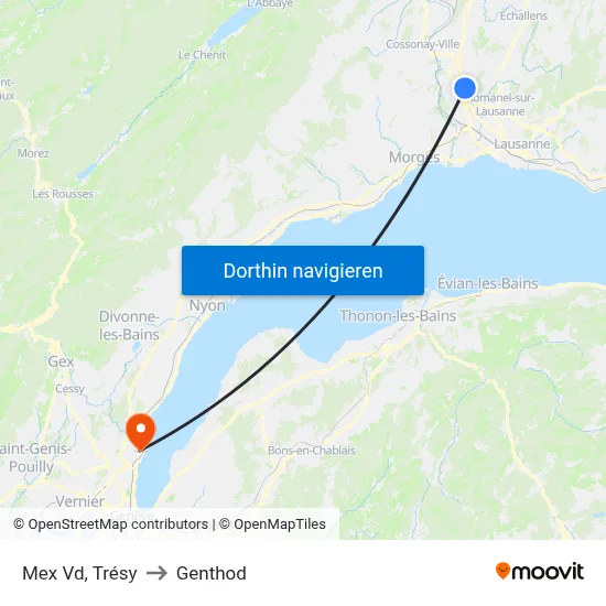 Mex Vd, Trésy to Genthod map