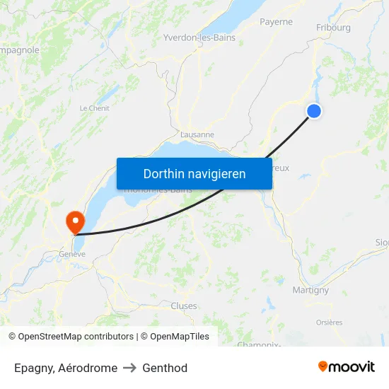 Epagny, Aérodrome to Genthod map