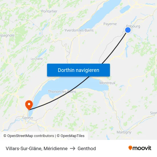 Villars-Sur-Glâne, Méridienne to Genthod map