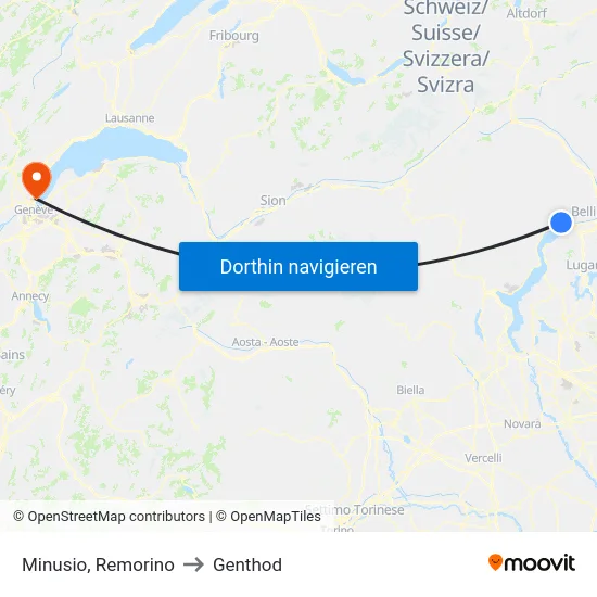 Minusio, Remorino to Genthod map