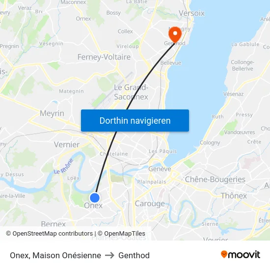 Onex, Maison Onésienne to Genthod map