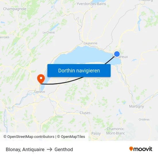 Blonay, Antiquaire to Genthod map