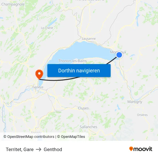 Territet, Gare to Genthod map