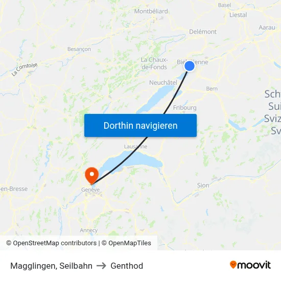 Magglingen, Seilbahn to Genthod map