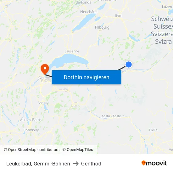 Leukerbad, Gemmi-Bahnen to Genthod map