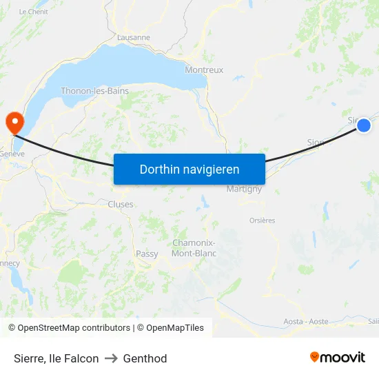 Sierre, Ile Falcon to Genthod map