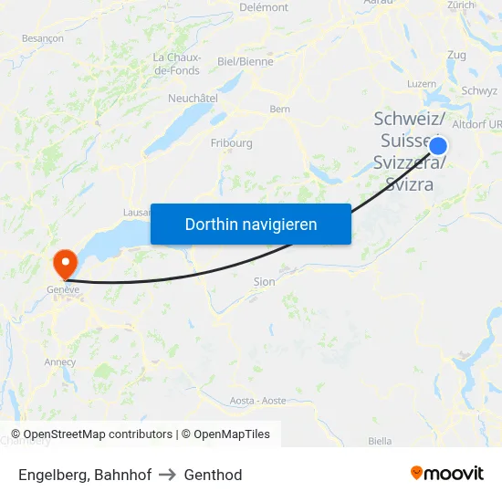 Engelberg, Bahnhof to Genthod map