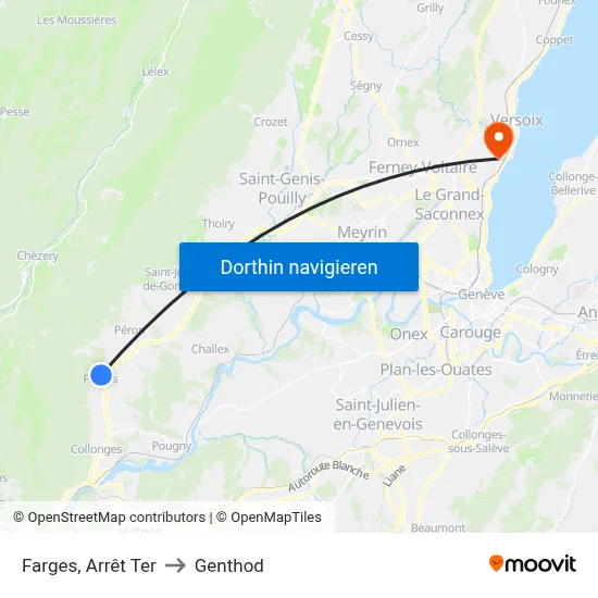 Farges, Arrêt Ter to Genthod map