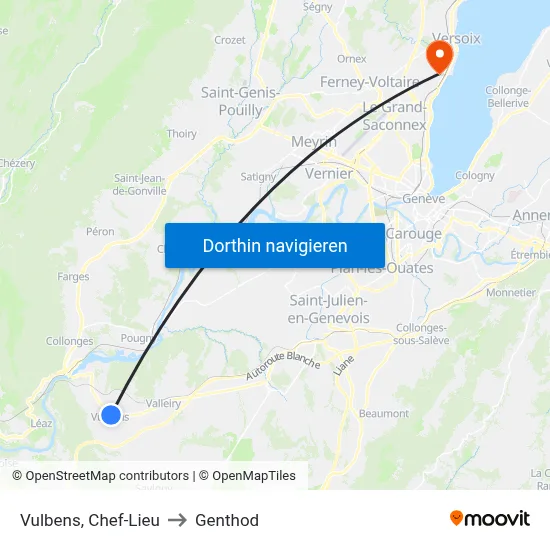 Vulbens, Chef-Lieu to Genthod map