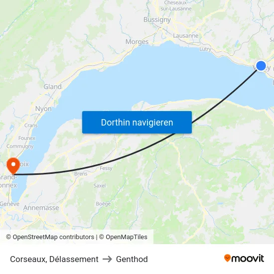 Corseaux, Délassement to Genthod map