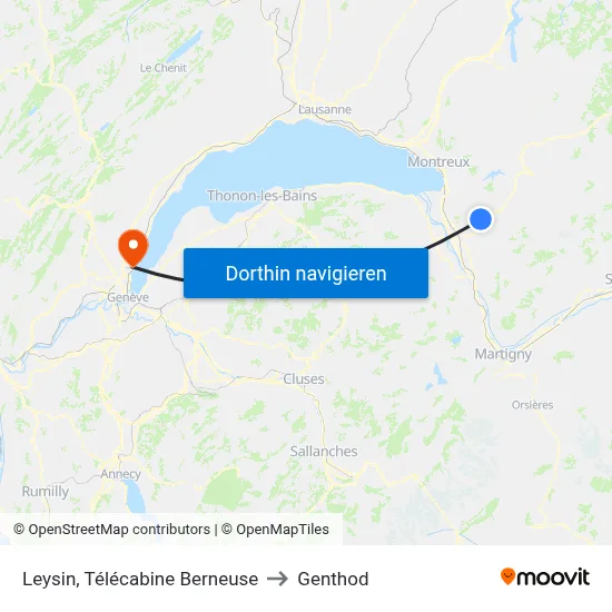 Leysin, Télécabine Berneuse to Genthod map