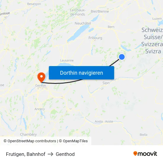 Frutigen, Bahnhof to Genthod map