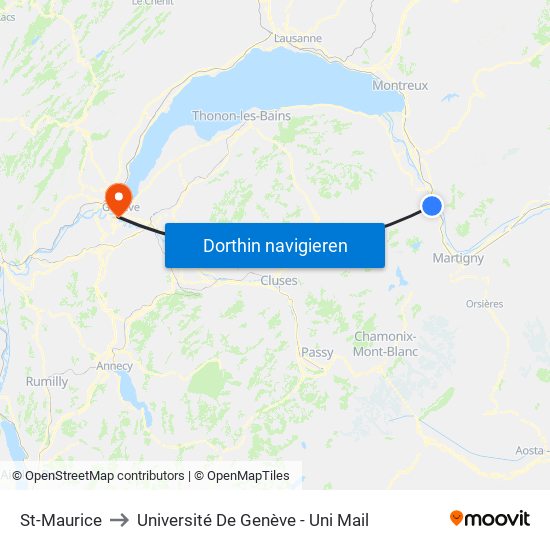 St-Maurice to Université De Genève - Uni Mail map