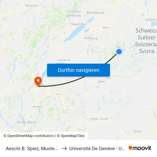 Aeschi B. Spiez, Mustermattli to Université De Genève - Uni Mail map