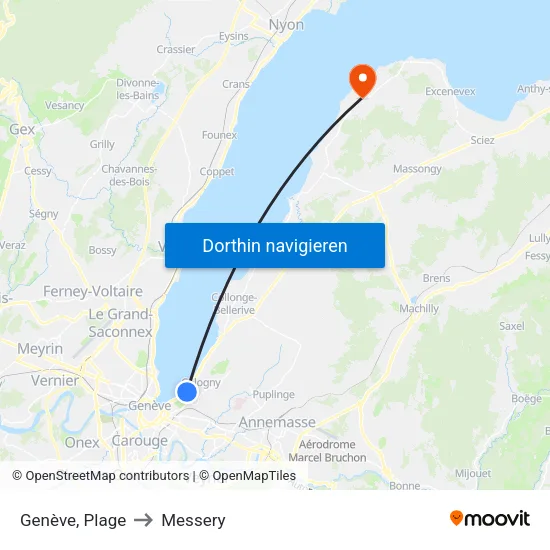 Genève, Plage to Messery map