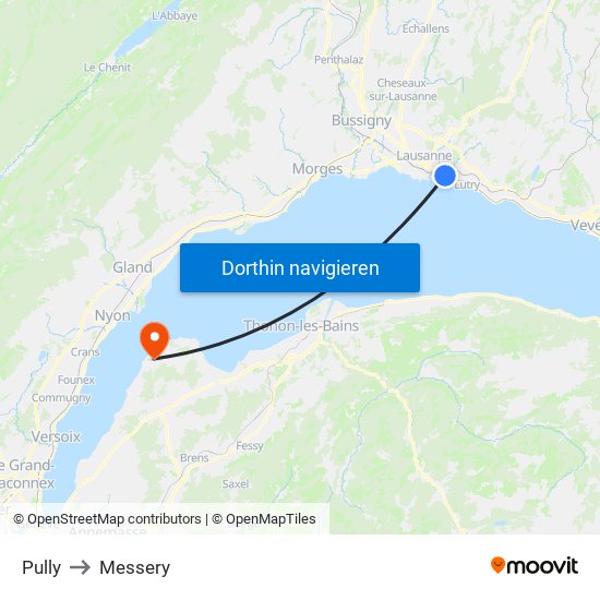 Pully to Messery map