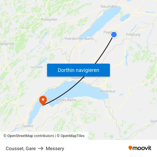 Cousset, Gare to Messery map