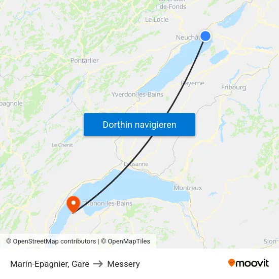 Marin-Epagnier, Gare to Messery map