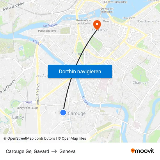 Carouge Ge, Gavard to Geneva map