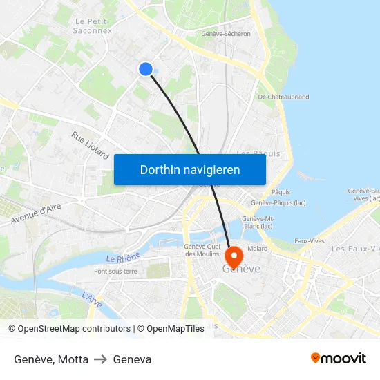 Genève, Motta to Geneva map