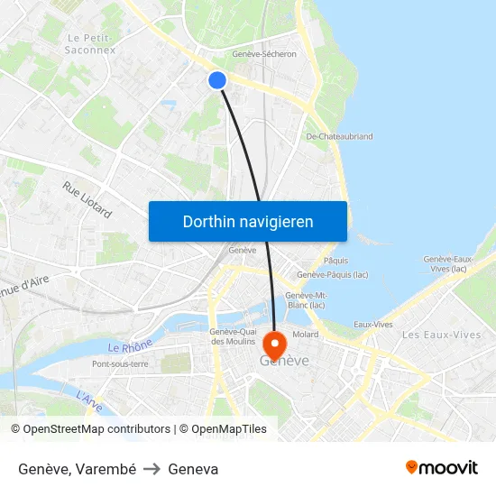 Genève, Varembé to Geneva map