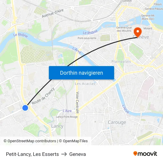Petit-Lancy, Les Esserts to Geneva map