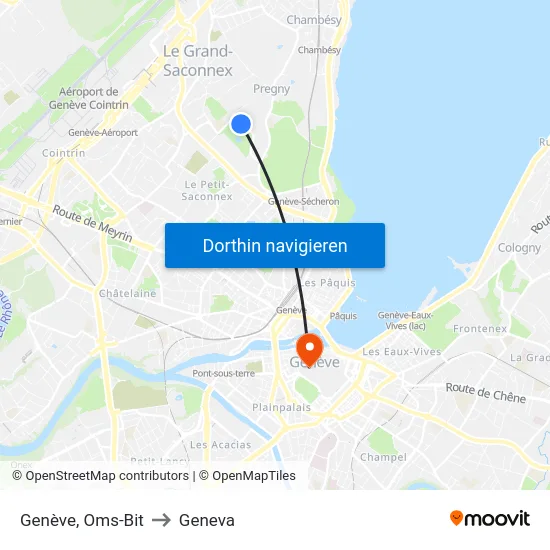 Genève, Oms-Bit to Geneva map