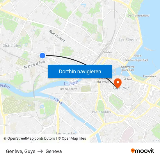 Genève, Guye to Geneva map