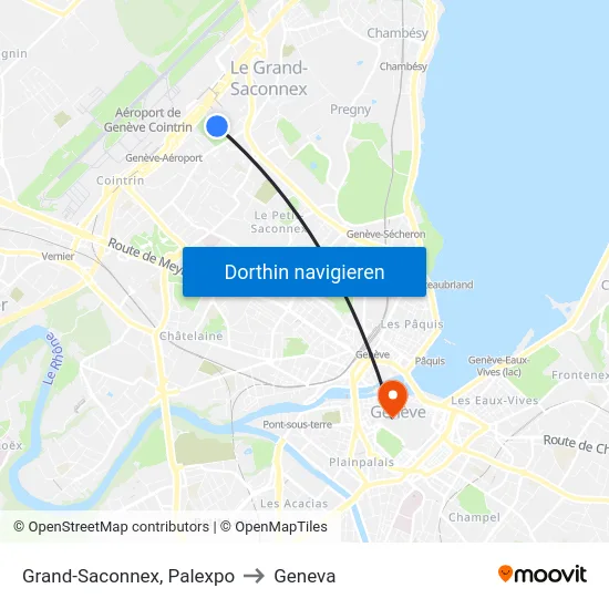 Grand-Saconnex, Palexpo to Geneva map