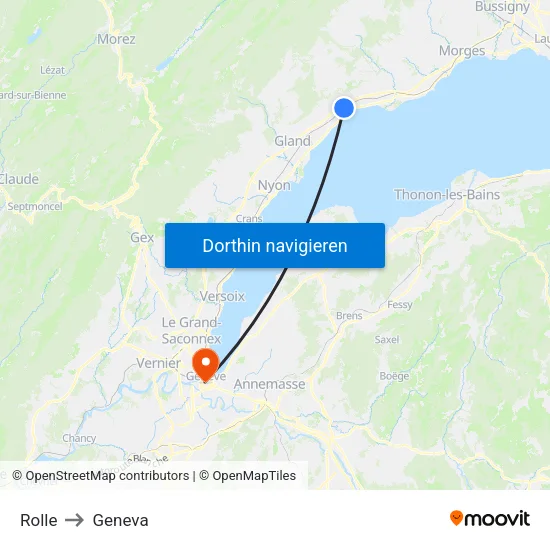 Rolle to Geneva map