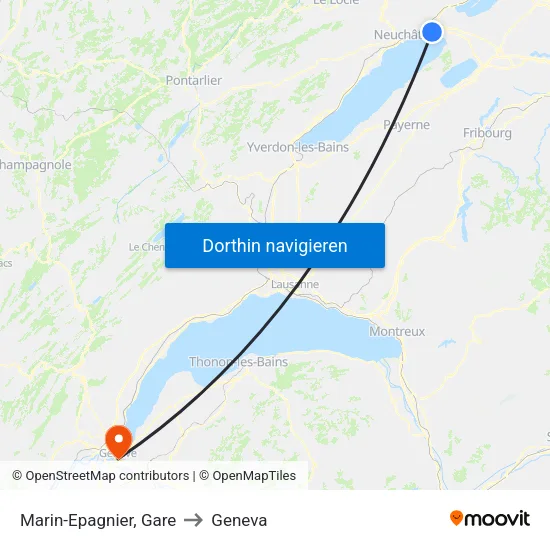 Marin-Epagnier, Gare to Geneva map