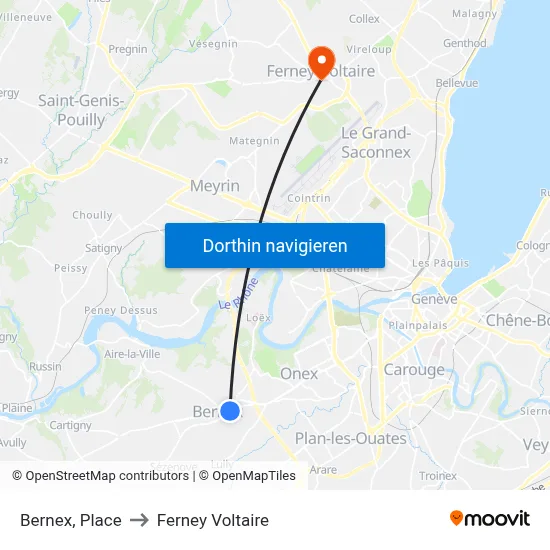 Bernex, Place to Ferney Voltaire map