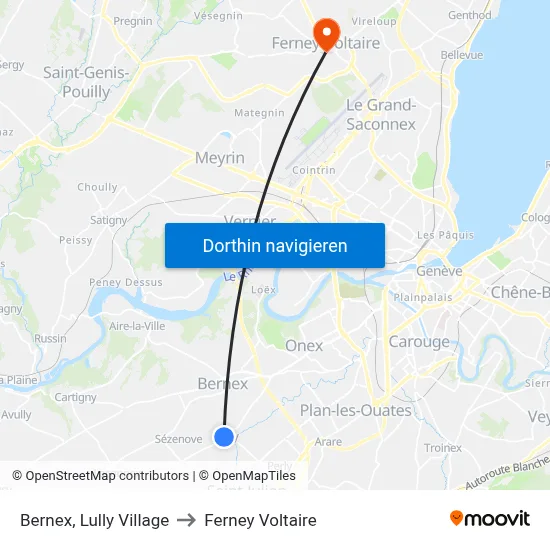 Bernex, Lully Village to Ferney Voltaire map