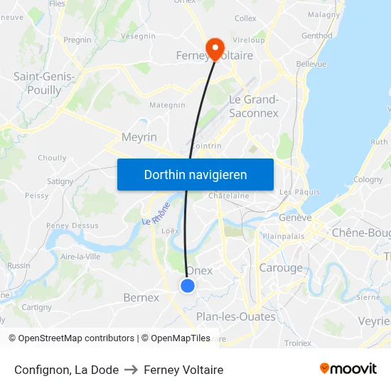 Confignon, La Dode to Ferney Voltaire map