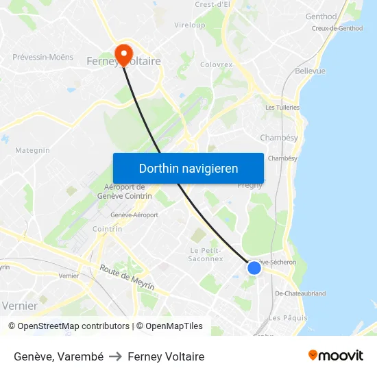 Genève, Varembé to Ferney Voltaire map