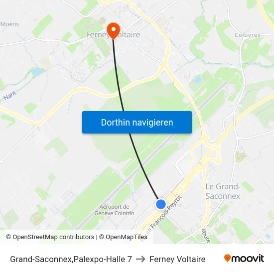Grand-Saconnex,Palexpo-Halle 7 to Ferney Voltaire map