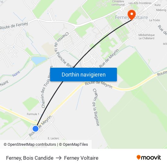 Ferney, Bois Candide to Ferney Voltaire map