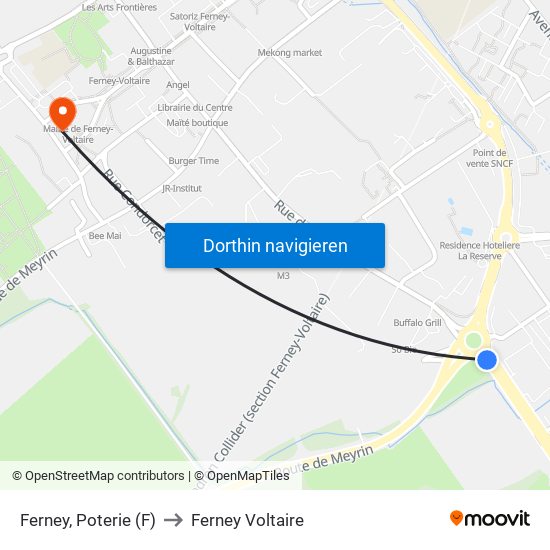 Ferney, Poterie (F) to Ferney Voltaire map