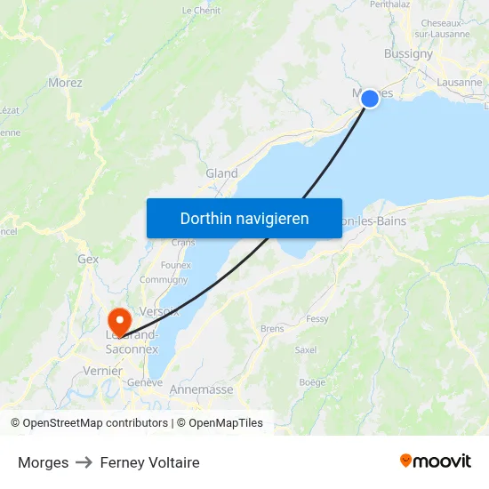 Morges to Ferney Voltaire map