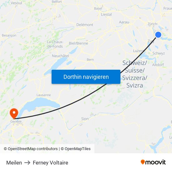 Meilen to Ferney Voltaire map