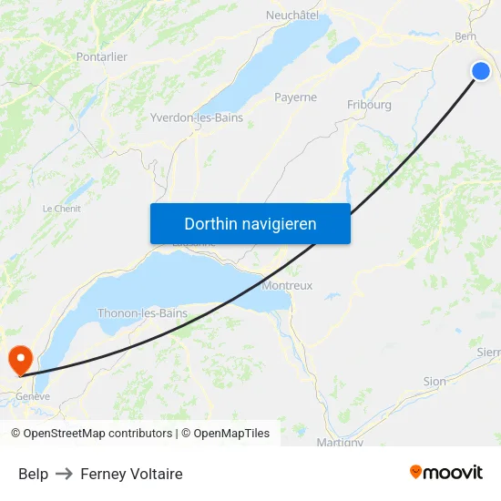 Belp to Ferney Voltaire map
